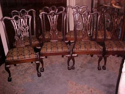 Juego de sillas antiguas de época Chippendale (8) Foto 1 de 4