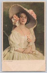 Antique Ladies Portrait Postcard Fancy Hat German Rudolph Dührkoop Photographer - Picture 1 of 2