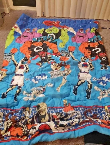 Vintage Michael Jordan Space Jam Blanket Warner Bros. 1996 Comforter Twin Cover