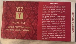 1967 Pontiac Catalina Owners' Manual - Picture 1 of 1