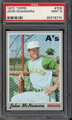 1970 Topps Baseball #706 John McNamara PSA 9 - Image 1 of 2