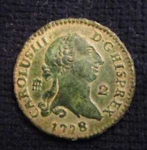ESPAÑA, 53-CARLOS III, 2 MARAVEDIS 1778, SEGOVIA, XF. - Imagen 1 de 2