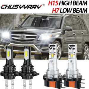 FOR Mercedes-Benz GLK350 2013-2015 4PCS Headlight Bulbs Kit High Low WHITE 6500K - Picture 1 of 15