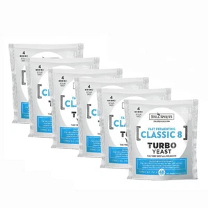 6 Pack Classic 8 Turbo Yeast Still Spirits Pure Alcohol Liquor Liqueur Home Brew - Bild 1 von 2