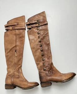 Sam Edelman Pierce Over the Knee Boots Womens US 7 Brown Button Cowgirl - Picture 1 of 14