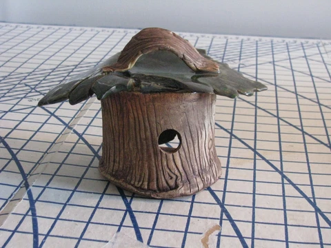 BIRD HOUSE, ARTISTIC HANDMADE, HAND BUILT, POTTERY, ONE OF A KIND Cover