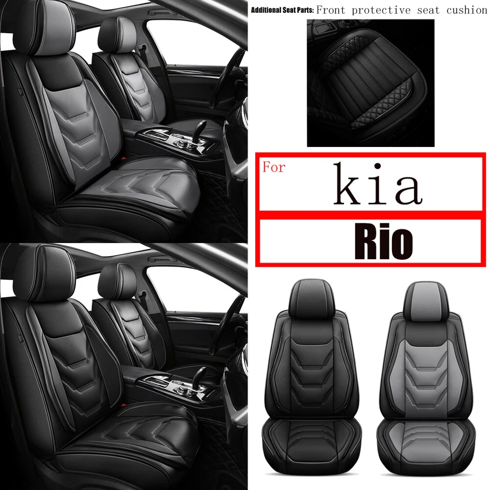Front & Rear Car For Kia Rio 2013-2023 Faux Leather Cushion Pad 2/5Seat Covers - Image 1 of 1