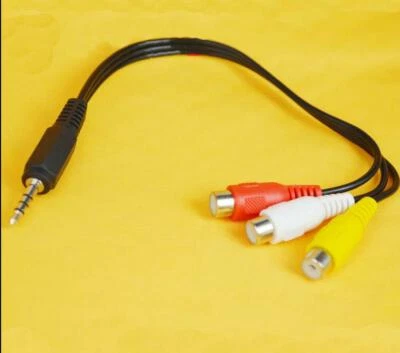 3.5mm 1/8" Mini Male Stereo Right to 3 RCA Female Audio Video AV Adapter Cable - Image 1 of 2
