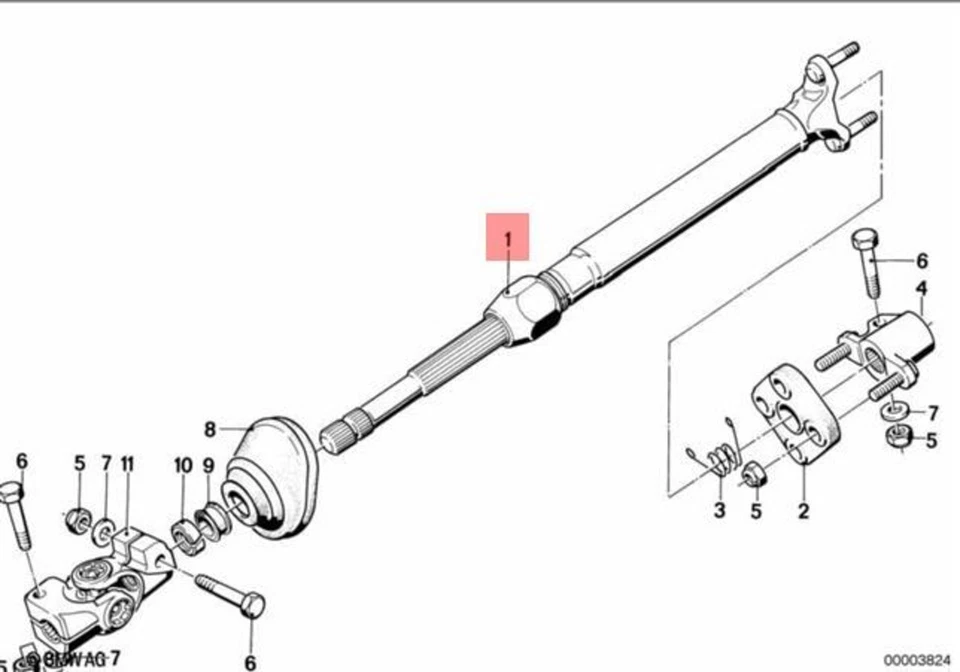 Eje de dirección original BMW M5 E32 E34 518i 520i 524td 525i 530i 32311158283 Foto 1 de 1