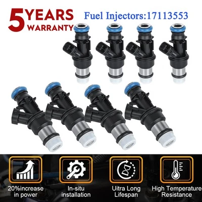 Injetores de combustível Delphi 8 peças para 2001-2006 GMC Sierra 1500 4.8L 5.3 6.0L 25317628 - Imagem 1 de 4