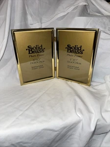 "Marco de fotos vintage Intercraft de latón macizo con doble bisagra de 5"" x 7"" nuevo en stock" - Imagen 1 de 5