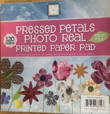 Pressed Petals 120 Sheets Photo Real Printed Paper 12” x 12” Acid Free Paper - Image 1 of 4
