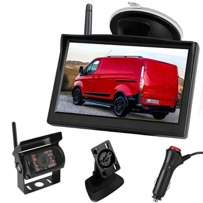 5" Wireless Backup Camera and Rear View Monitor for Truck VAN Caravan RVs 12-24V - Image 1 of 4