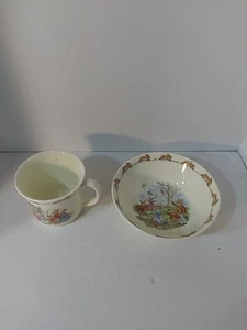 Vintage Royal Doulton Bunnykins 2er Set 1990 Hase Becher Schale Ostern - Bild 1 von 11