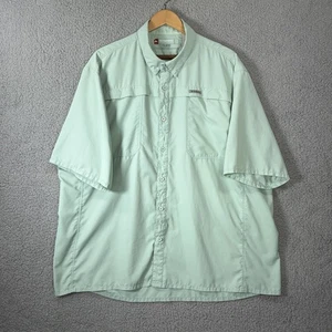 Simms Shirt Mens 3XL Green Fishing Button Up Short Sleeve Vented - Picture 1 of 10