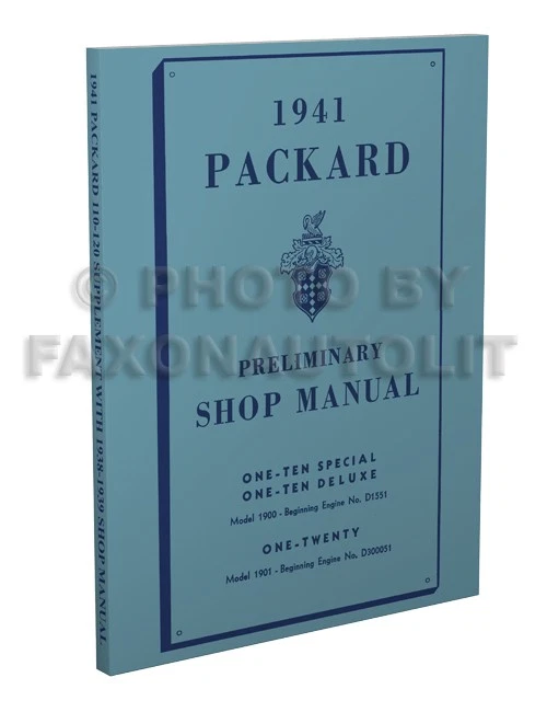 1941 Packard 110 e 120 manual de oficina 41 One Ten Twenty livro de serviço - Imagem 1 de 4