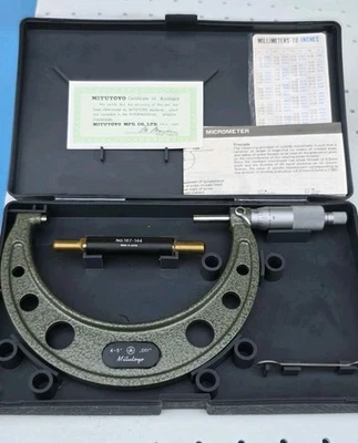 Mitutoyo 103-181 Micrómetro Exterior 4-5" Rango, 0.001" Grado con Estuche - Japón  Foto 1 de 4