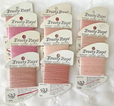Rainbow Gallery Frosty Rays Thread Lot of 11 Cards Pale Pink Colors New - Image 1 of 4