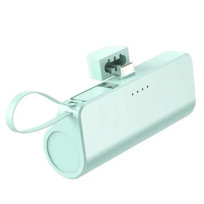 Banco de alimentación 10000 mAh batería pequeño mini cargador portátil con 2 cables incorporados Foto 1 de 4