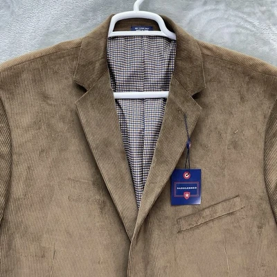 Saddlebred Blazer Men 52L Two Button Cotton Big Tall Corduroy Sport Coat Jacket - Image 1 of 4