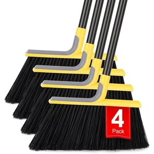 4 Packs Outdoor Broom for Floor Cleaning with 58" Long Handle, Heavy-Duty Com... - Picture 1 of 7
