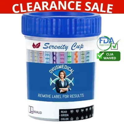 CLEARANCE – 12 Panel Instant Drug Test Cup(PK/100) CLIA-Waived Ovus Medical - Image 1 of 4