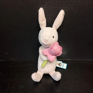 NUEVO Jellycat Bonnie Bunny con Flor de Peonía Rosa 7" Peluche Conejo Retirado Nuevo con Etiquetas  - Imagen 1 de 9