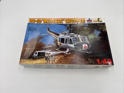 Vintage ESCI UH-1D Medevac Chopper Scale 1/48 Model Kit #4052 OPEN BOX - Image 1 of 4