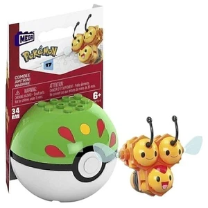Mega Construx Pokemon Series 17 Combee Figure Building Set with Friend Poke Ball - Picture 1 of 5