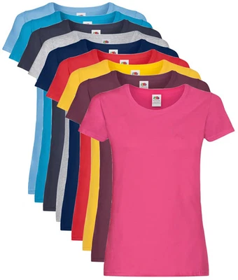 Fruit of the Loom Womens T Shirt Ladyfit Various Colours and Sizes Discounts - Image 1 of 4