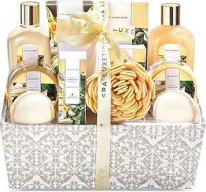 Spa Luxetique Gift Set,12pcs Vanilla Shower Set, Pamper Gifts for Women,...  - Picture 1 of 7