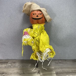 Halloween 2' Scarecrow Hickory Jack O Lantern Lawn Decoration Tekky Toys READ - Picture 1 of 7