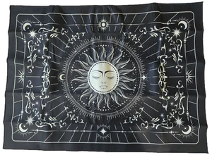 FLÄCHENTEPPICH BOHO HIMMLISCHE SONNE MOND TAROT LUNOR GROSS 4X5 SCHWARZ SCHLAFZIMMER SCHLAFSAAL NEU IN VERPACKUNG - Bild 1 von 7