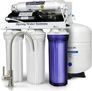 iSpring RCC100P Reverse Osmosis RO Water Filter System 5 Stage 100GPD w/ Pump - Picture 1 of 8
