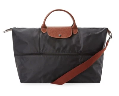 NWT Longchamp Le Pliage Expandable Travel Duffle Crossbody Weekender 1911 BLACK - Image 1 of 4