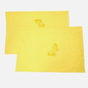 Federe Hanae Mori Farfalla 2 Standard Vintage Giallo MCM Boho Retrò Hippie - Foto 1 di 12