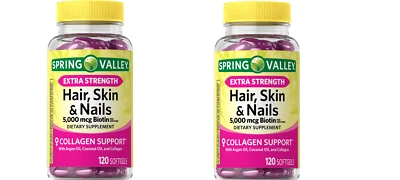 Spring Valley Hair Skin & Nails Caplets Dietary Supplement 240 Count W/ Gelatin - Image 1 of 3