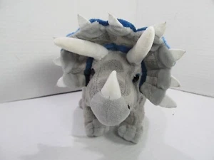 Adventure Planet Dinosaur Triceratops Gray Blue Plush Toy Animal Stuffed Toy 12" - Picture 1 of 10