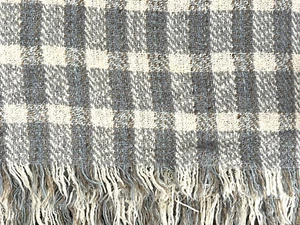 Vtg Helena Ruuth Designer KING Wool Coverlet Plaid Fringe Ireland 92x108 - Picture 1 of 5