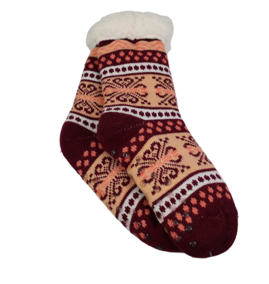 NEW W Tags Sherpa Theme Socks Orange Colors One Size Infinity Cozy Comfy - Image 1 of 4