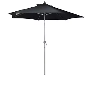 More details for 2m lightweight aluminium garden parasol with crank &amp; tilt mechanism in black