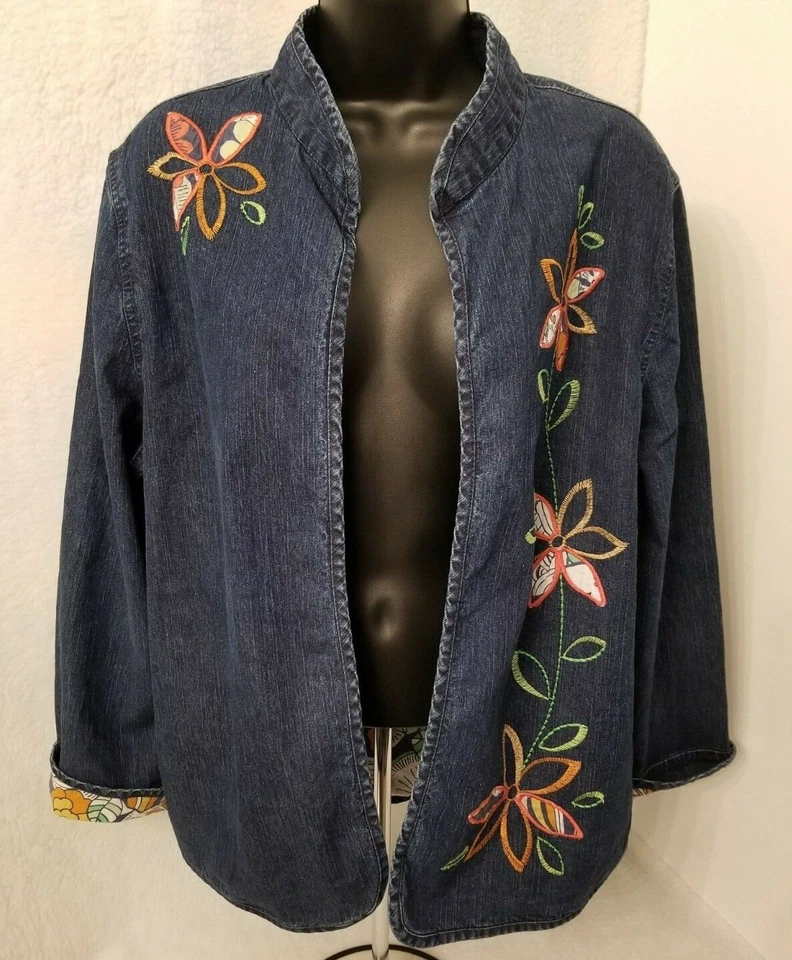 Alfred Dunner Womens Blazer Jacket Coat Size 16 Multicolor Floral - Image 1 of 4
