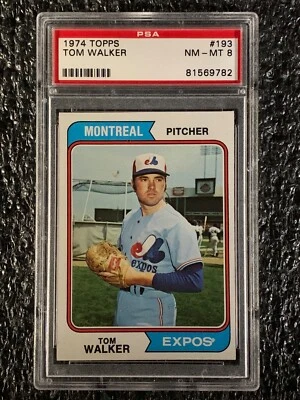 1974 Topps Baseball #193 Tom Walker PSA 8 - Image 1 of 2