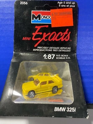 H.O. em escala 1/87 ESCALA MONOGRAMA MINI EXACTS #2056 BMW 325i AMARELO - Imagem 1 de 3