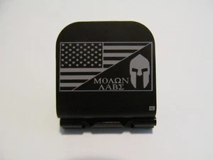 American Flag/Molan Labe Spartan Helmet Front Etched Aluminum Hat Clip Brim-it - Picture 1 of 9