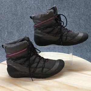 J-41 Snow Boots Womens 9.5M Kansas Gray Faux Fur Lined Lace Up Ankle Top Comfort - Picture 1 of 16