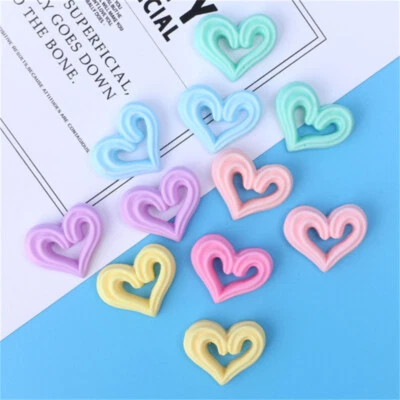10pcs Mix Flat Back Cookies Resin Embellishments Heart For Crafts Decors 26x21mm - Image 1 of 4
