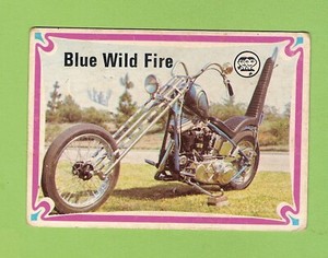 #D215. 1974 SCANLENS CHOPPERS & HOT BIKES CARD #56 BLUE WILD FIRE