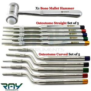 Zahnknochenausbreitende Osteotome gerade gekrümmtes Implantat Knochenhammer Hammer CE - Bild 1 von 4