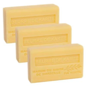 3 x 125g Bars - Shea Butter Scented French Soap with Organic Shea Butter - Picture 1 of 3